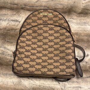Michael Kors Brown Logo Backpack